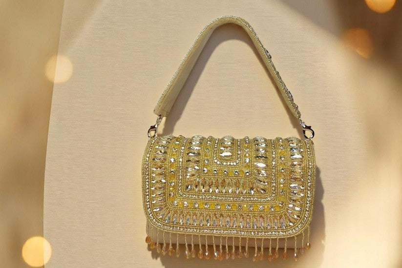 Crystal Elegance Satchel - Gold