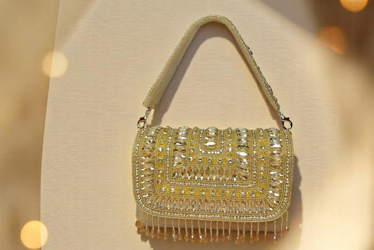 Crystal Elegance Satchel - Gold