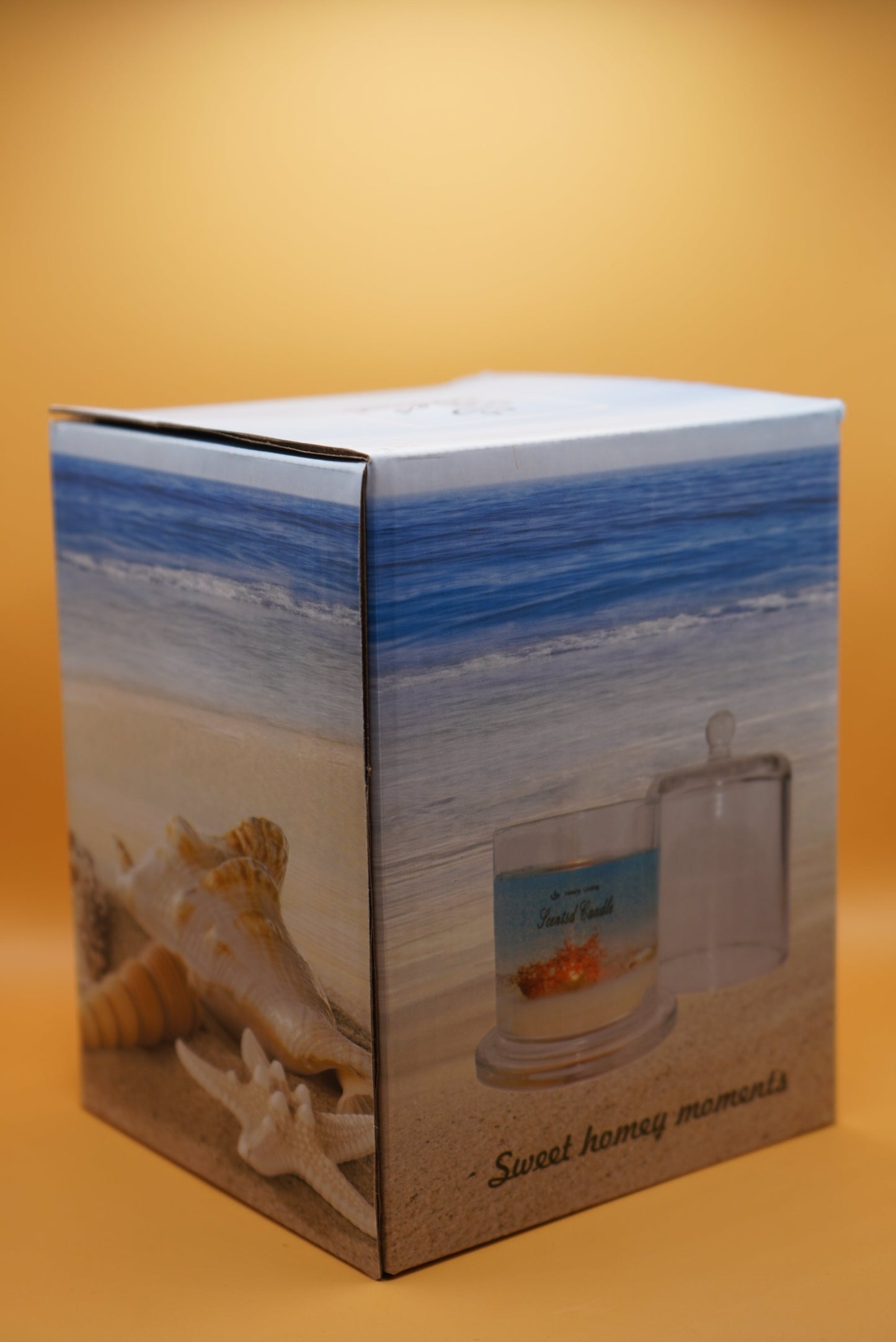 Beach Scented Candle with Glass Lid – Aromatic & Elegant