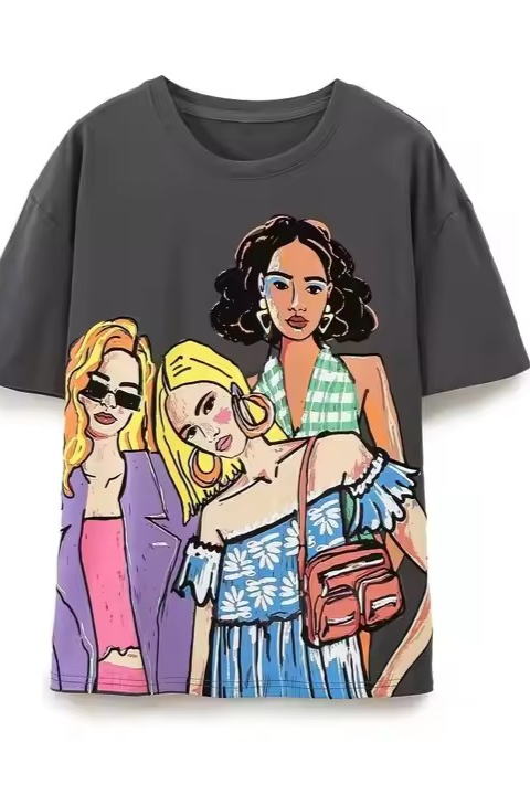 Handbag Girl Print T-Shirt