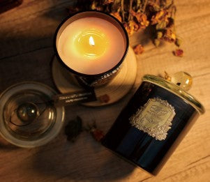 Gold Standard Round Cup Candle-450G ( Azure/Red Teak)