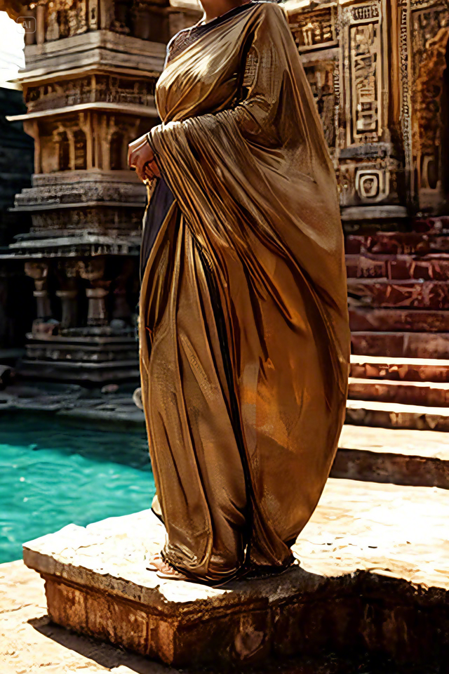 Golden Opulence: A Modern Saree for the Fashion-Forward