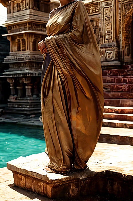 Golden Opulence: A Modern Saree for the Fashion-Forward