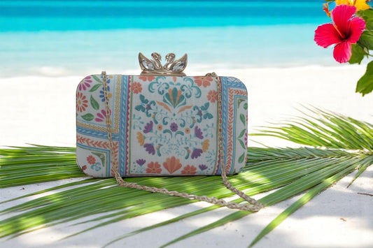 Romance Ready Swan Clutch Bag - Floral