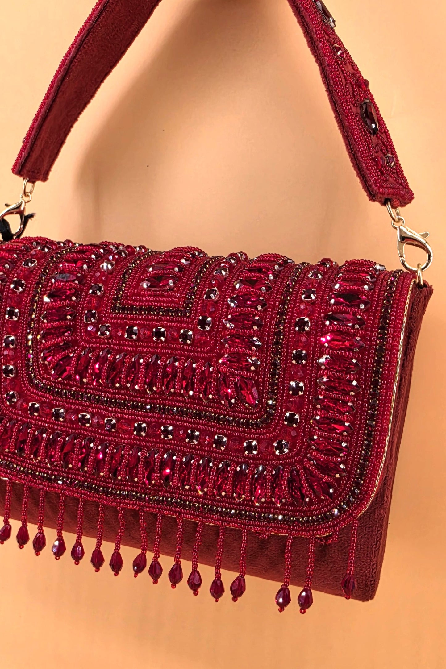 Crystal Elegance Satchel - Rose