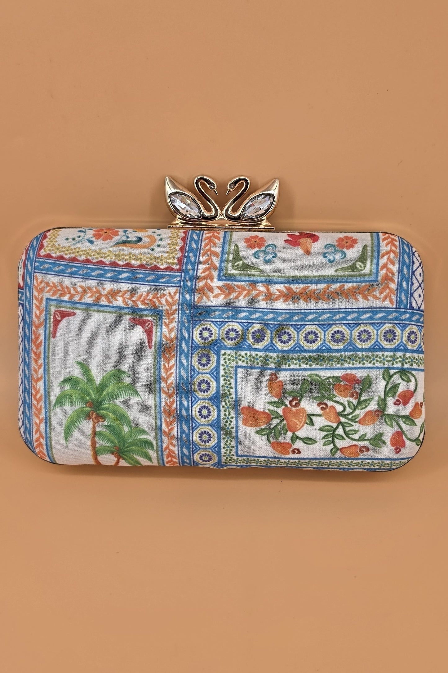 Romance Ready Swan Clutch Bag - Palm tree