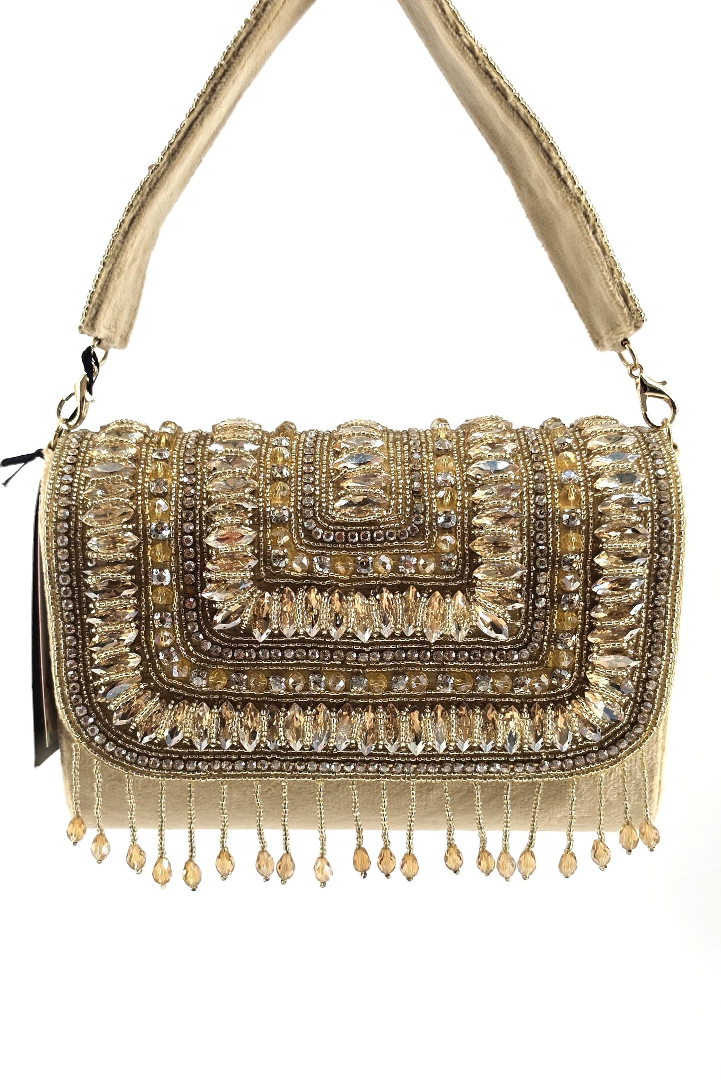 Crystal Elegance Satchel - Gold