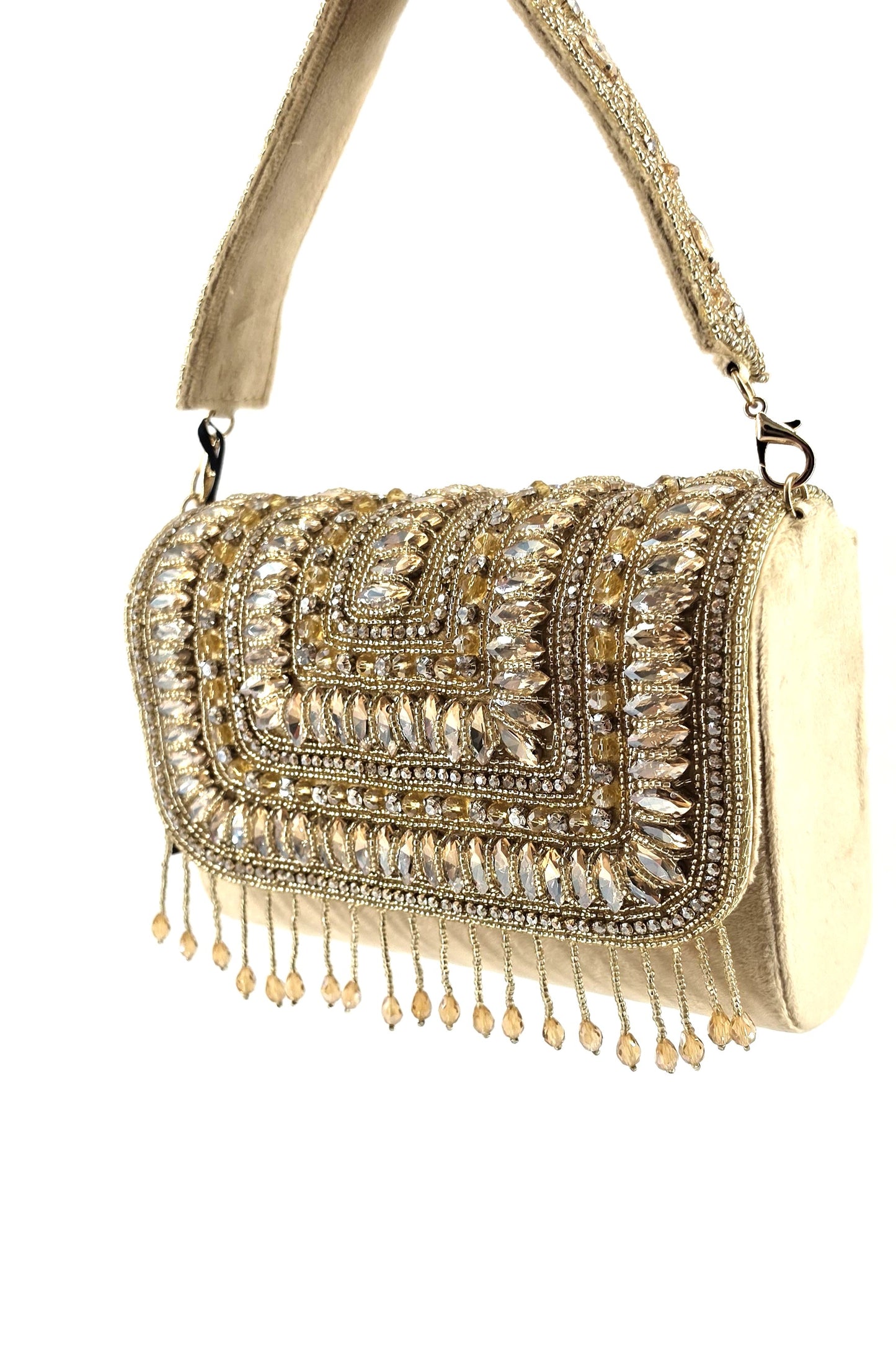 Crystal Elegance Satchel - Gold