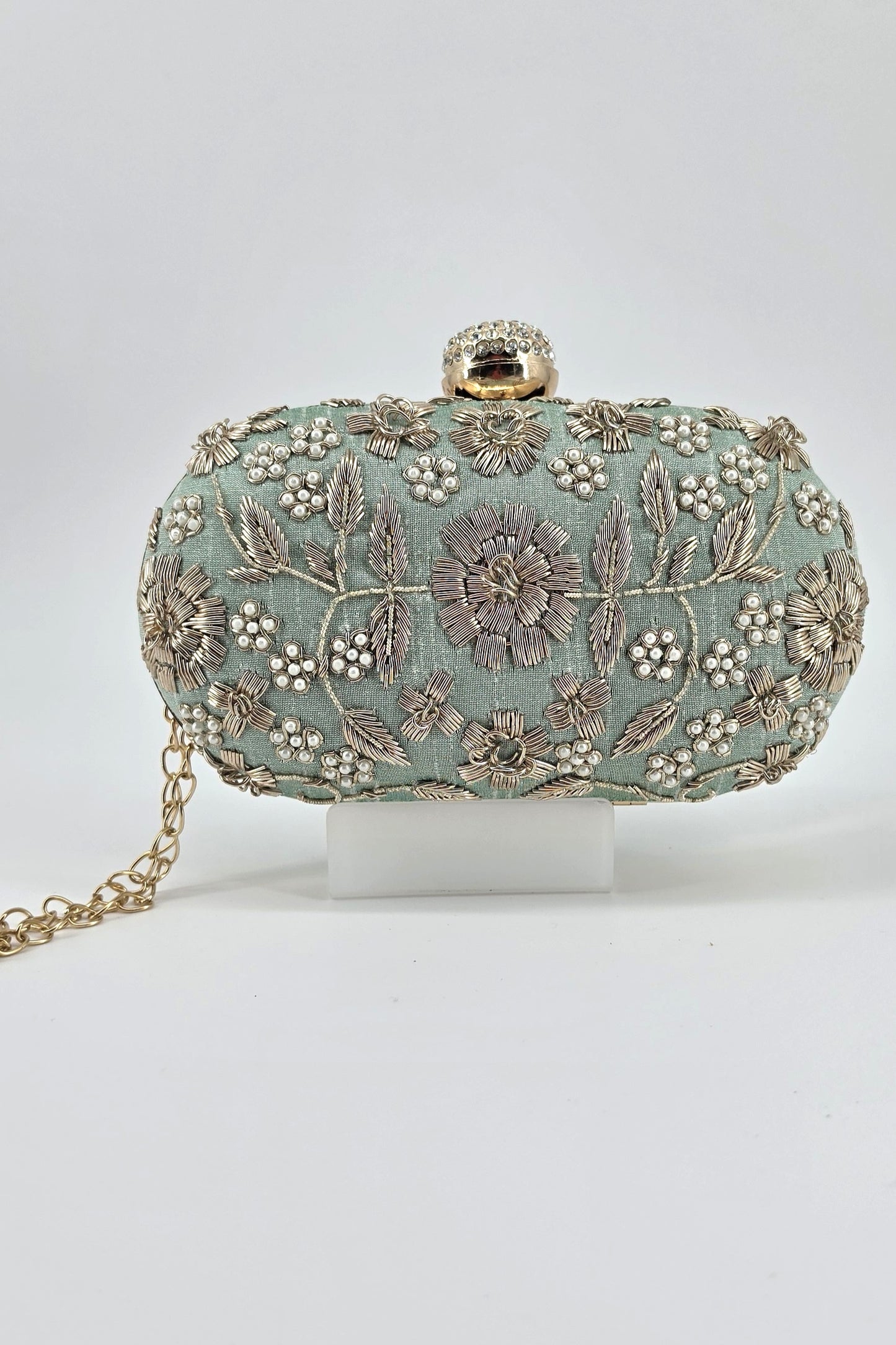 Golden Bloom Bag - Mint Green