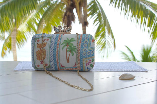 Romance Ready Swan Clutch Bag - Palm tree
