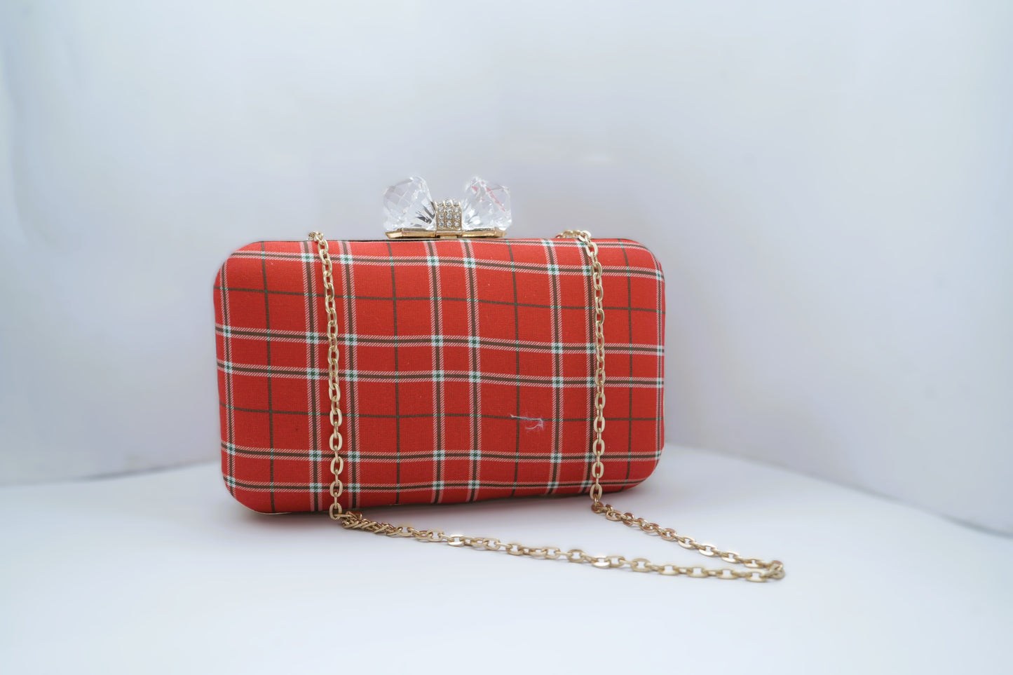 It's Me Checked Red Bow Bag