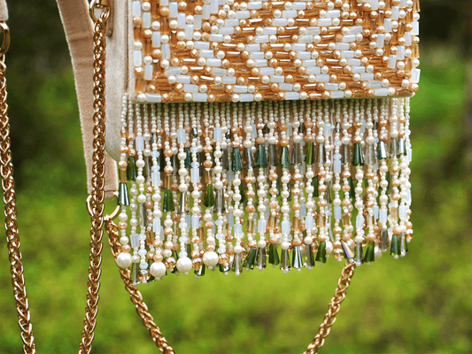 Beaded Bag - Beige