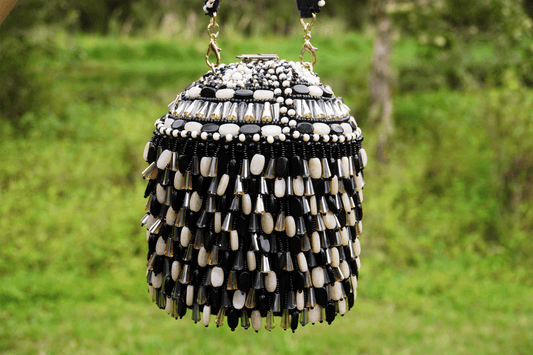 Bucket Beaded Bag - Black