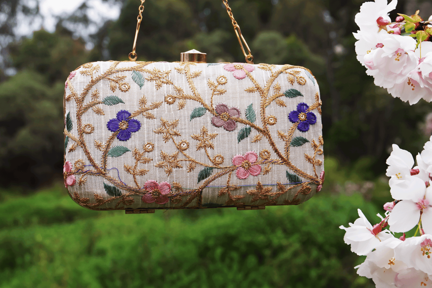 Spring Bloom Embroidered Bag