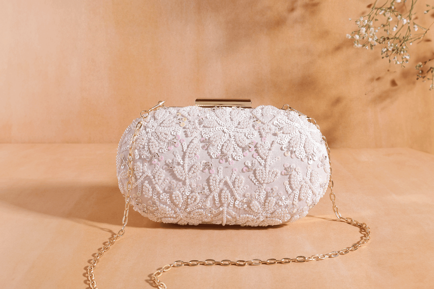 Ivory Blossom Clutch