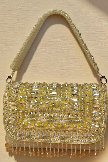 Crystal Elegance Satchel - Gold