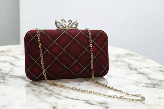 Love Checked Red Swan Bag