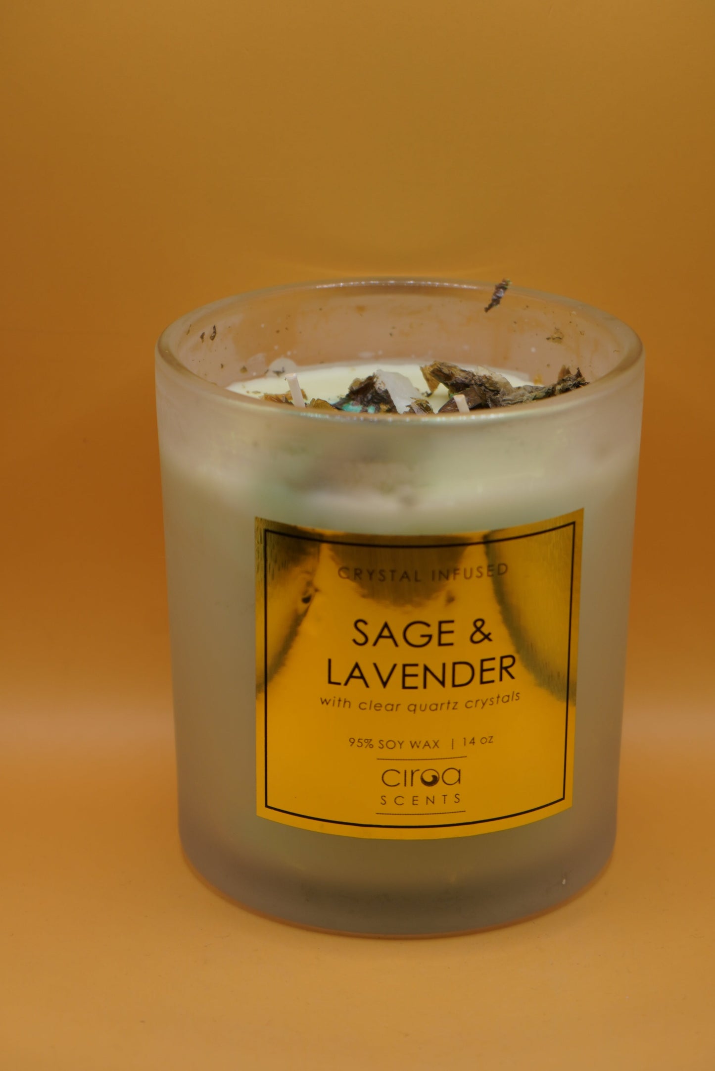 Sage & Lavender with Quartz Crystal candle