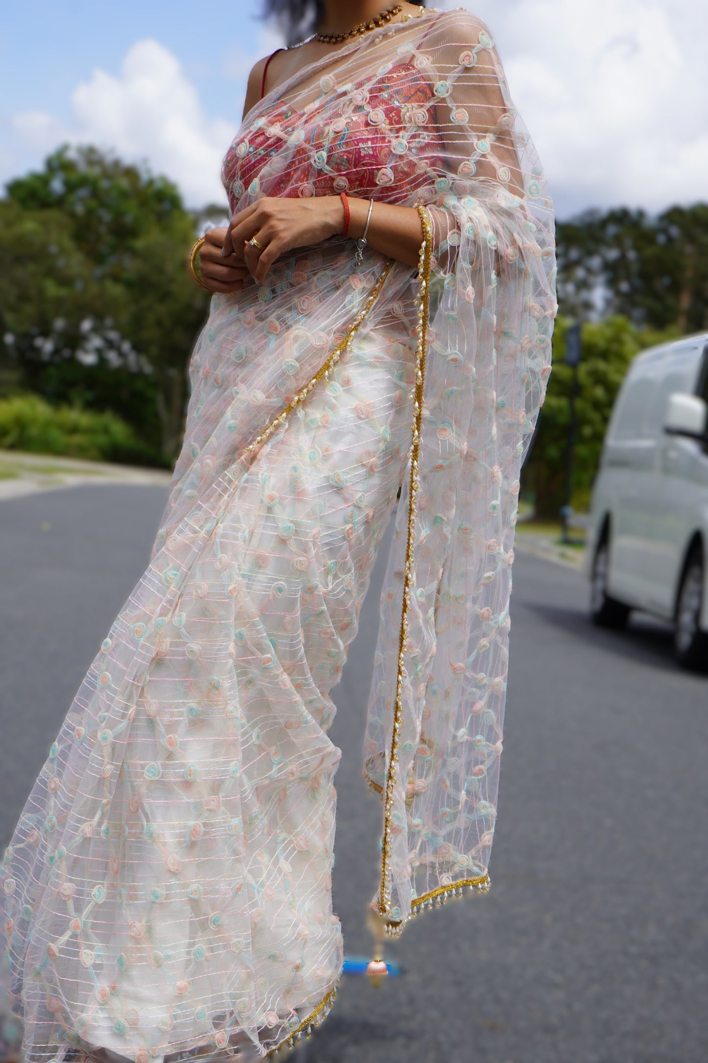 My Pastel rose love Saree