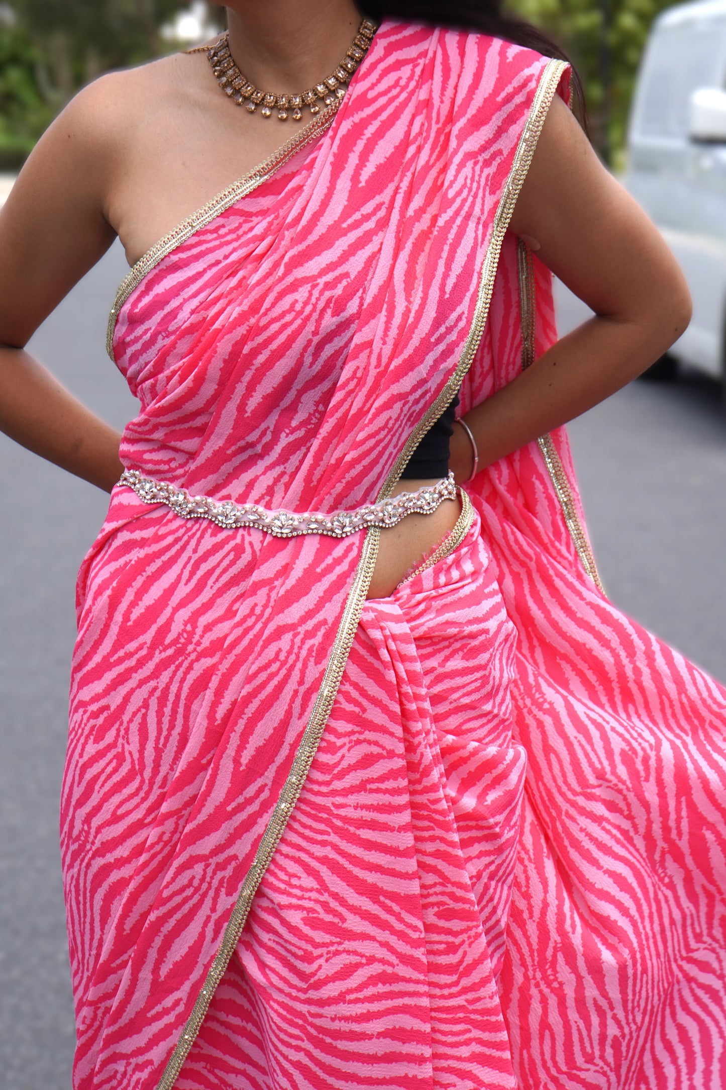 Beach waves saree