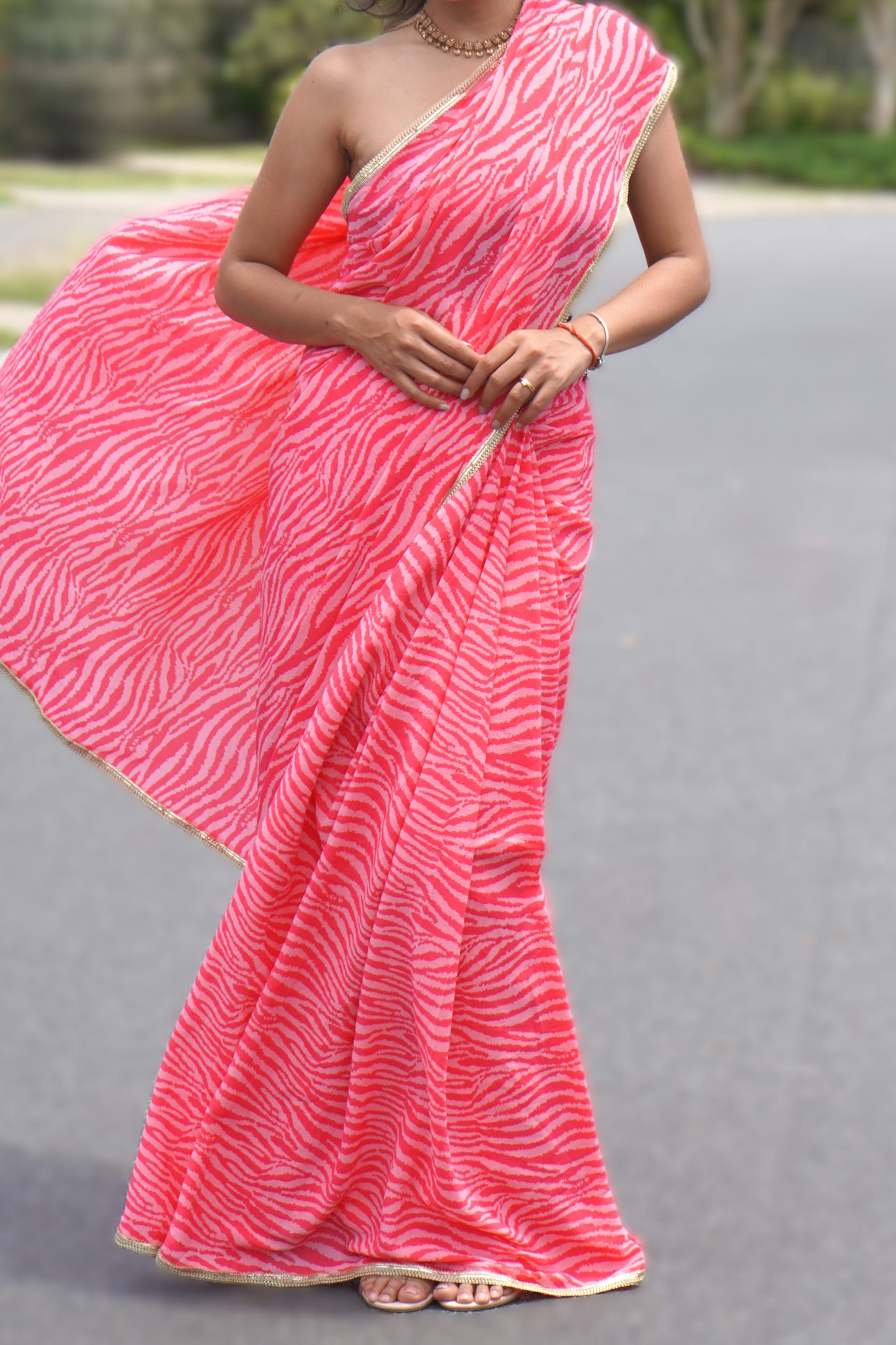 Beach waves saree