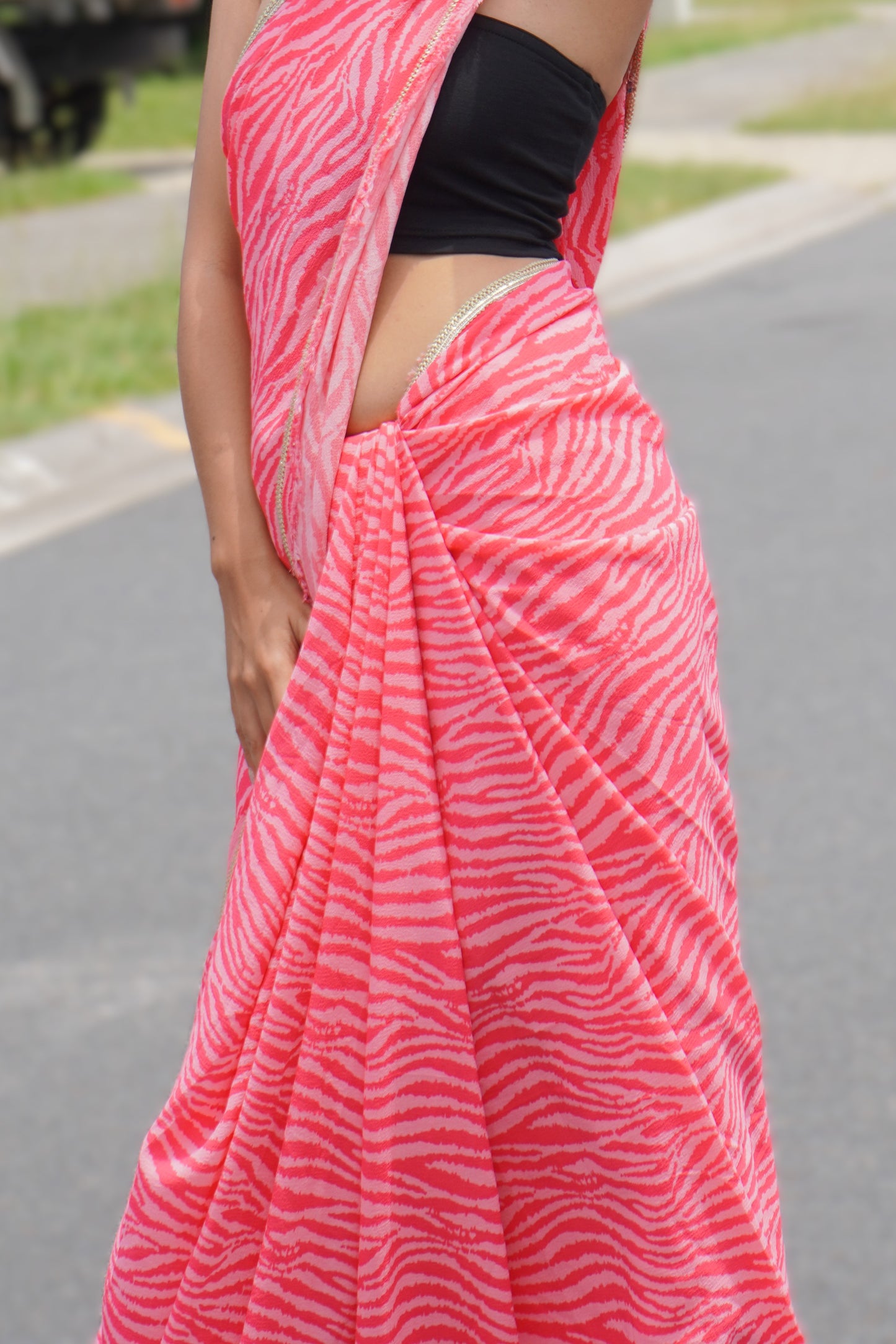 Beach waves saree