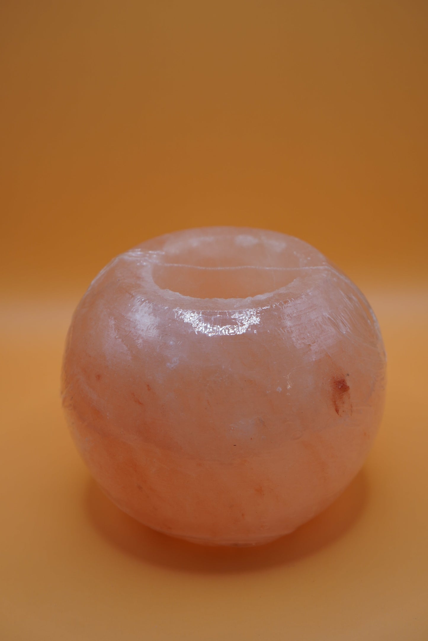 Round Himalayan Salt Candle Holder