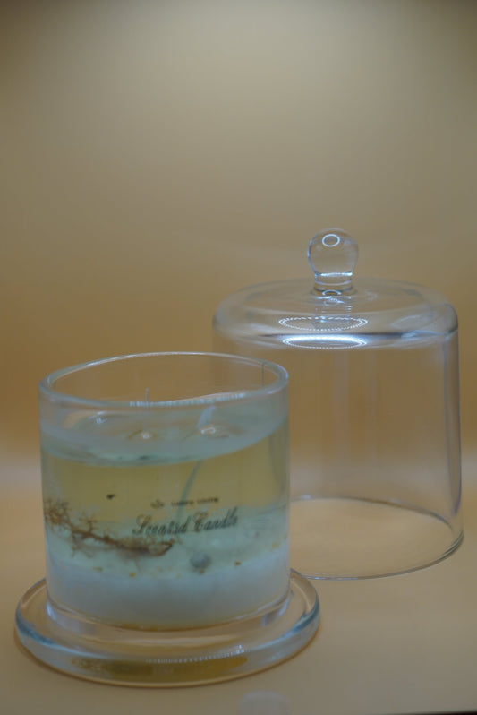 Beach Scented Candle with Glass Lid – Aromatic & Elegant