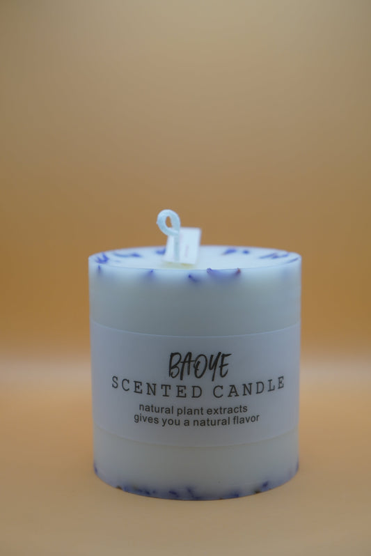 Scented Candle – Round Pillar Design with Natural Plant Extracts