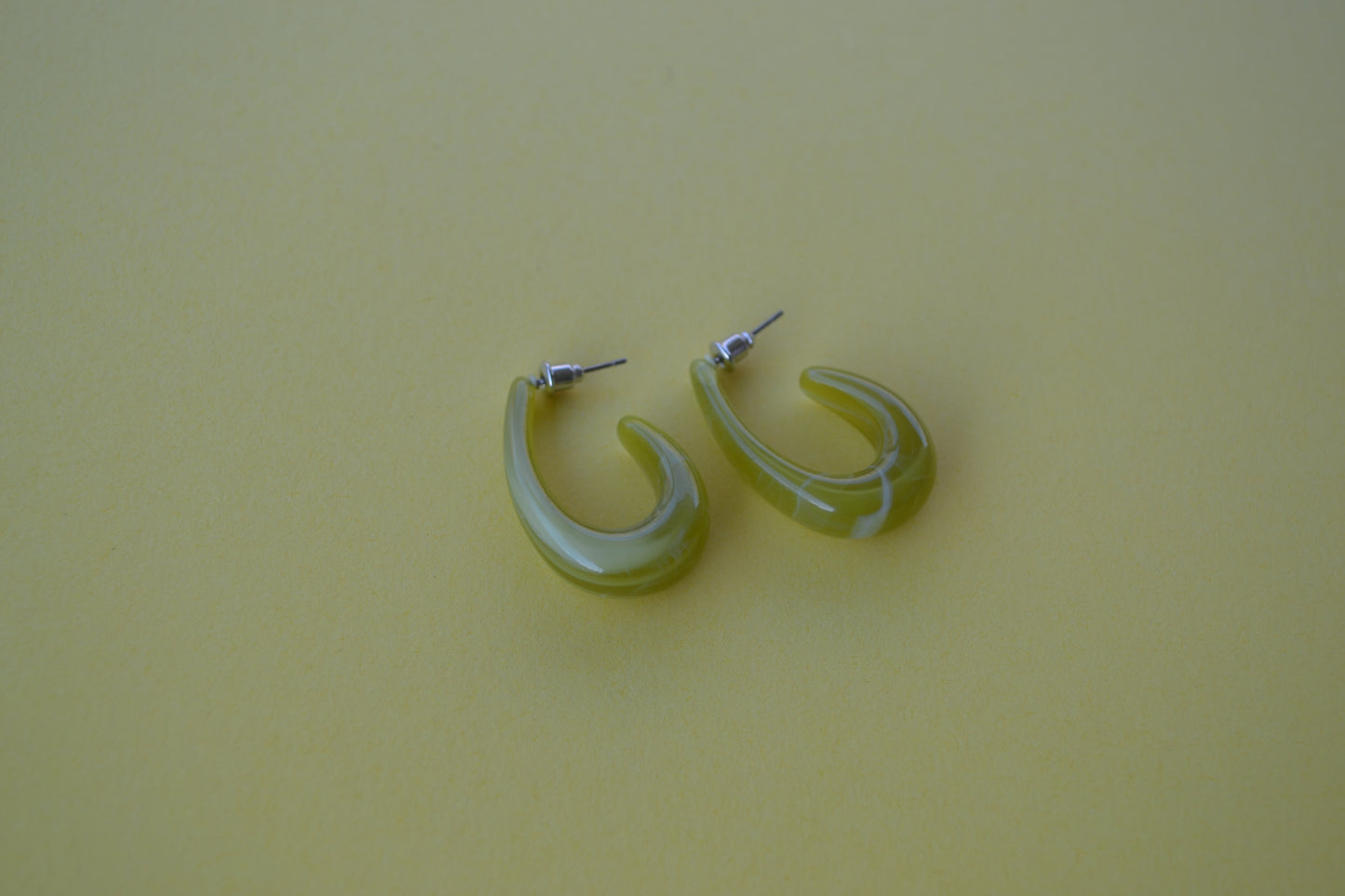 Green Bubble Hoop Earrings