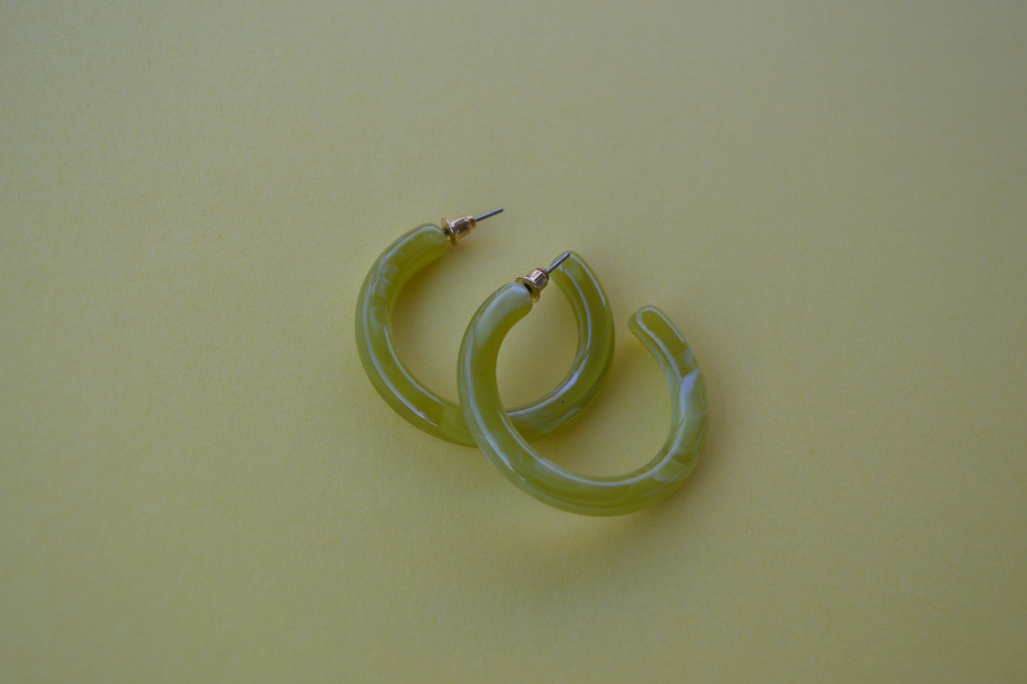 Green Hoop Earrings