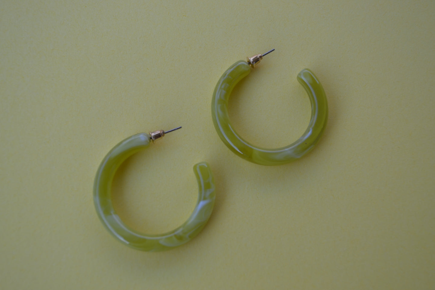 Green Hoop Earrings