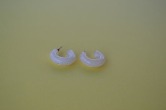 Cloudy white Bubble Hoop Earrings