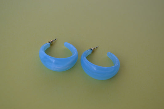 Blue Sky Bubble Hoop Earrings