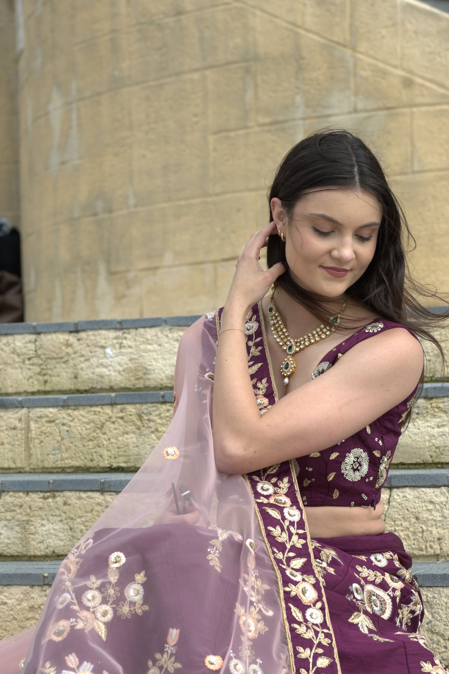 Purple climbers Lehenga Skirt Set