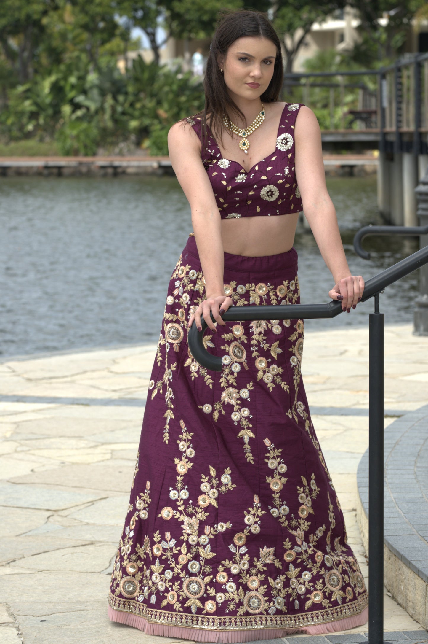 Purple climbers Lehenga Skirt Set