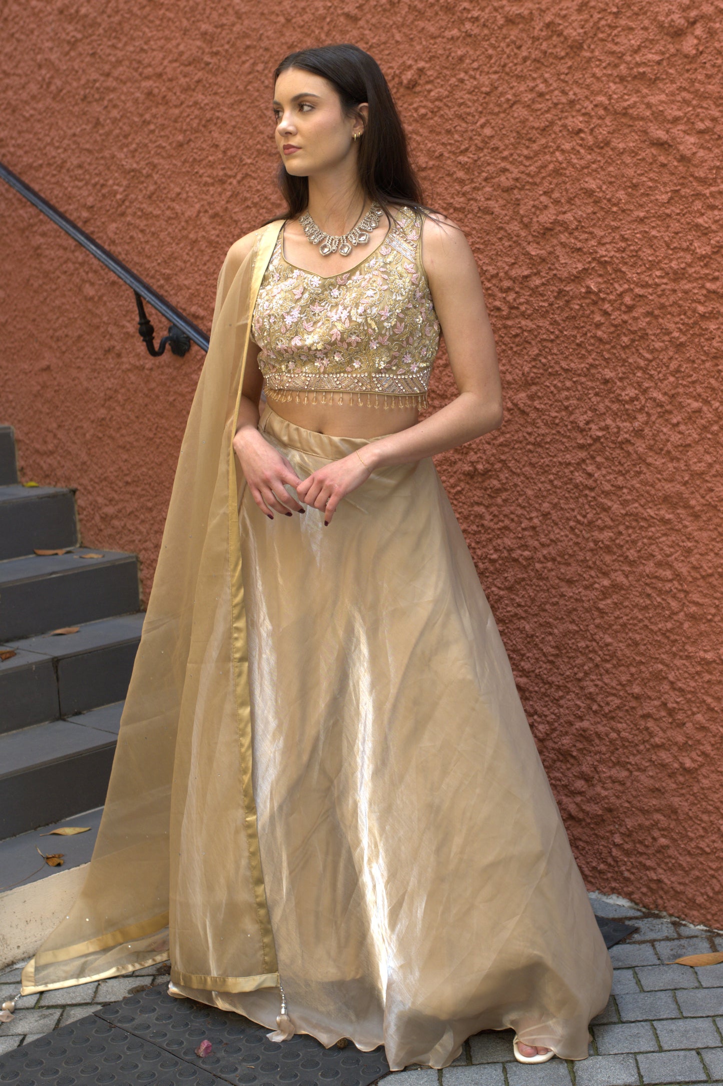 Golden Elegant Lehenga Set