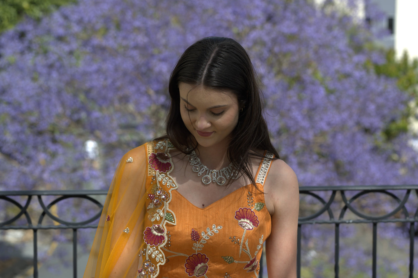 Cutwork Lehenga Set - Orange