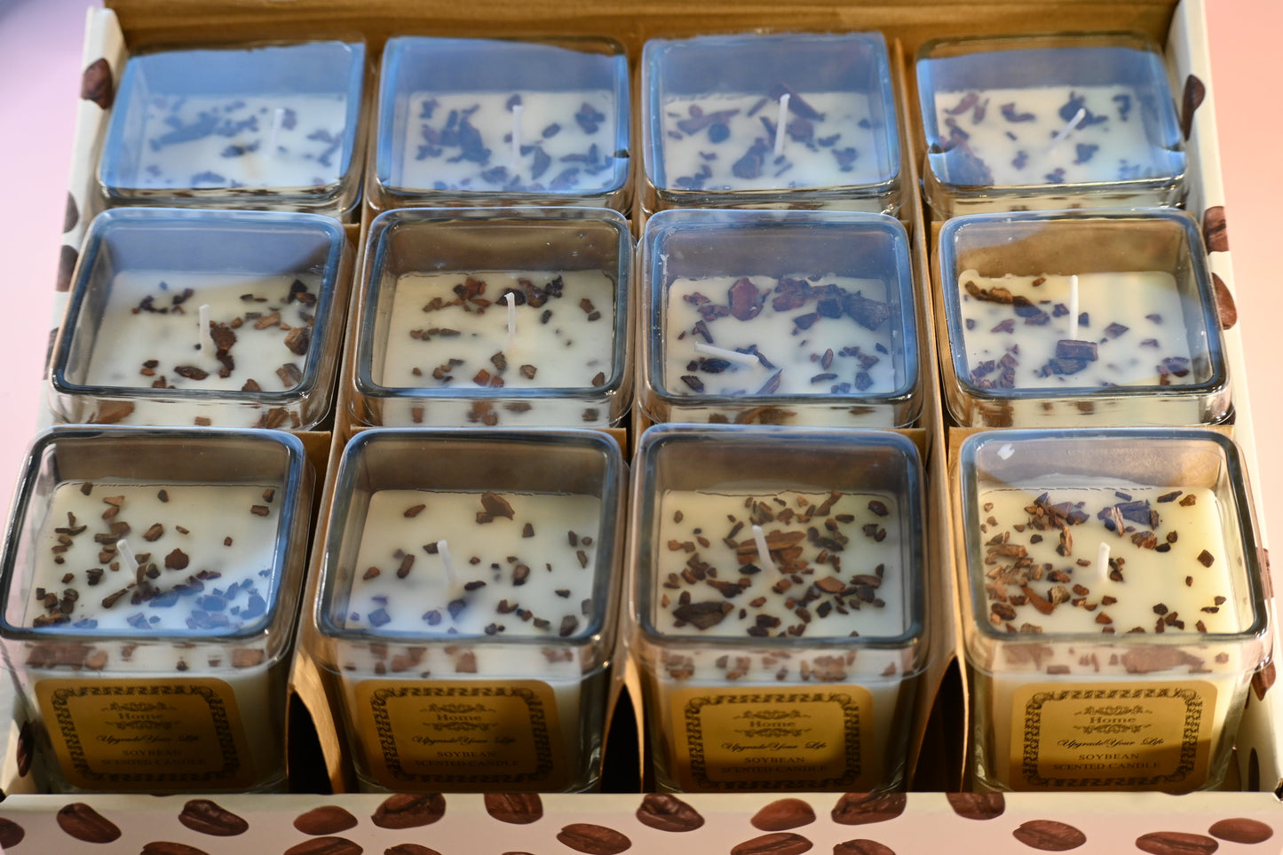 Handcrafted Soybean Scented Candles with Coffee Chunks- 7*7*7.5