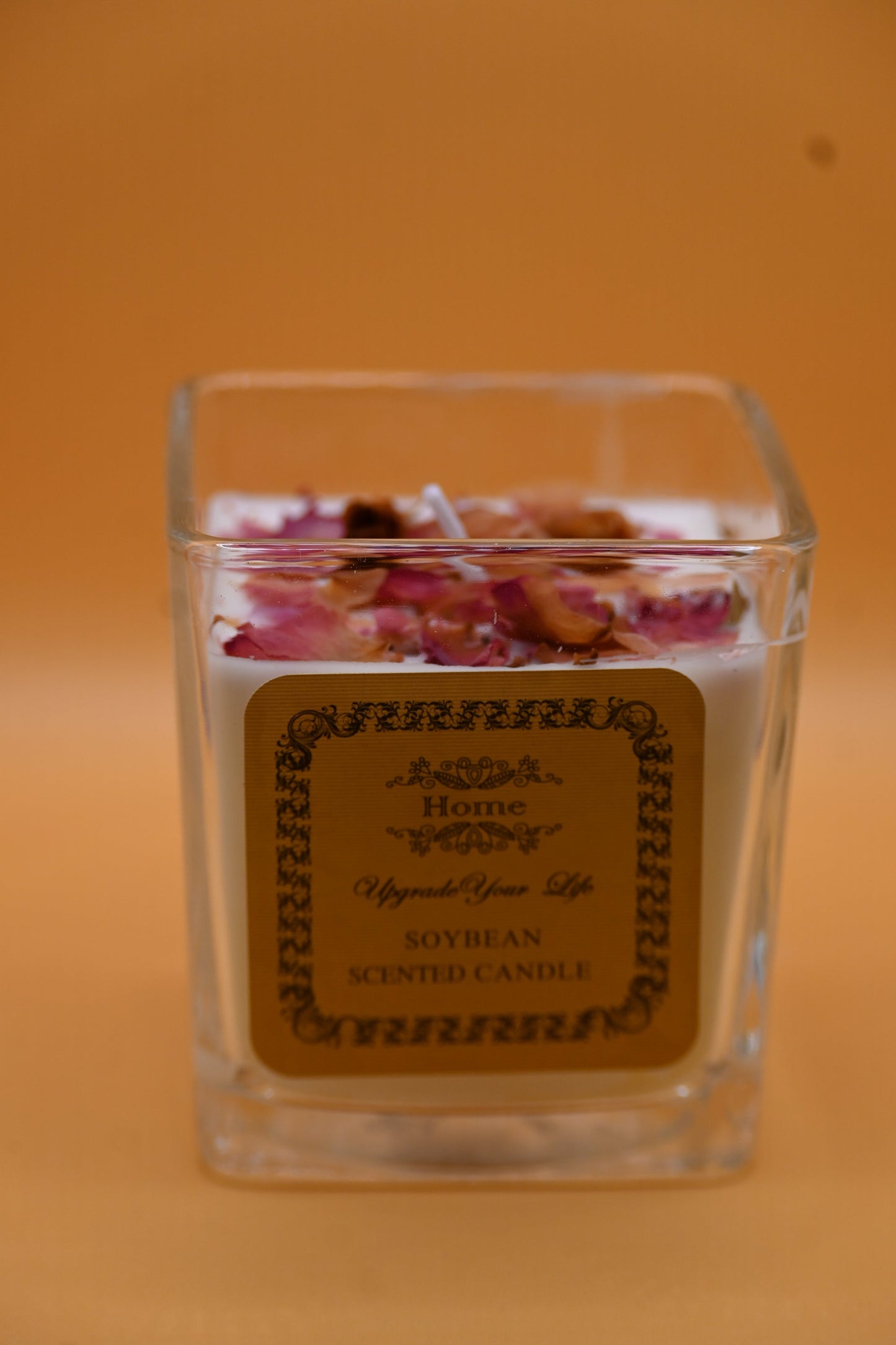 Handcrafted Soybean Scented Candles with Petals- 7*7*7.5