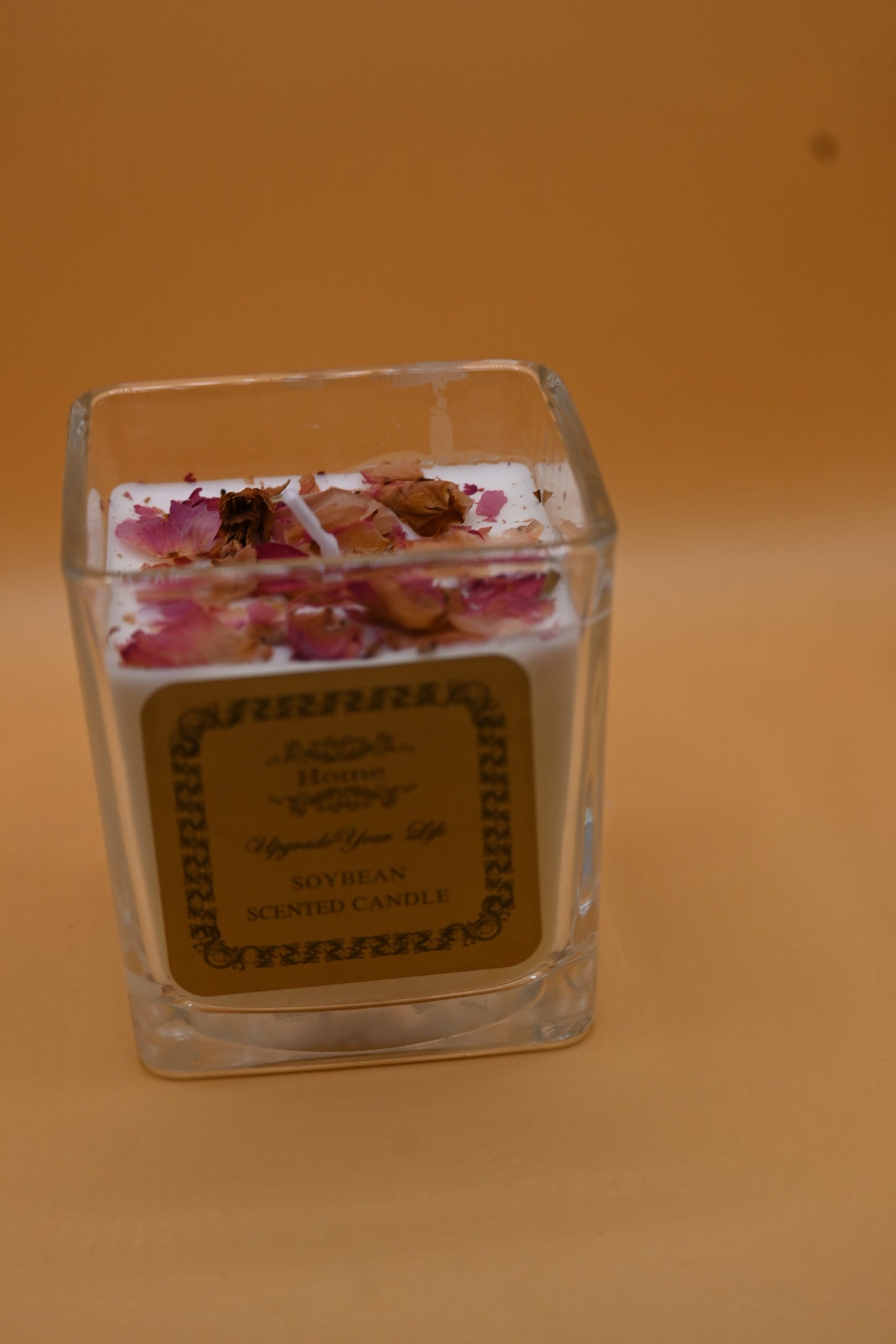 Handcrafted Soybean Scented Candles with Petals- 7*7*7.5