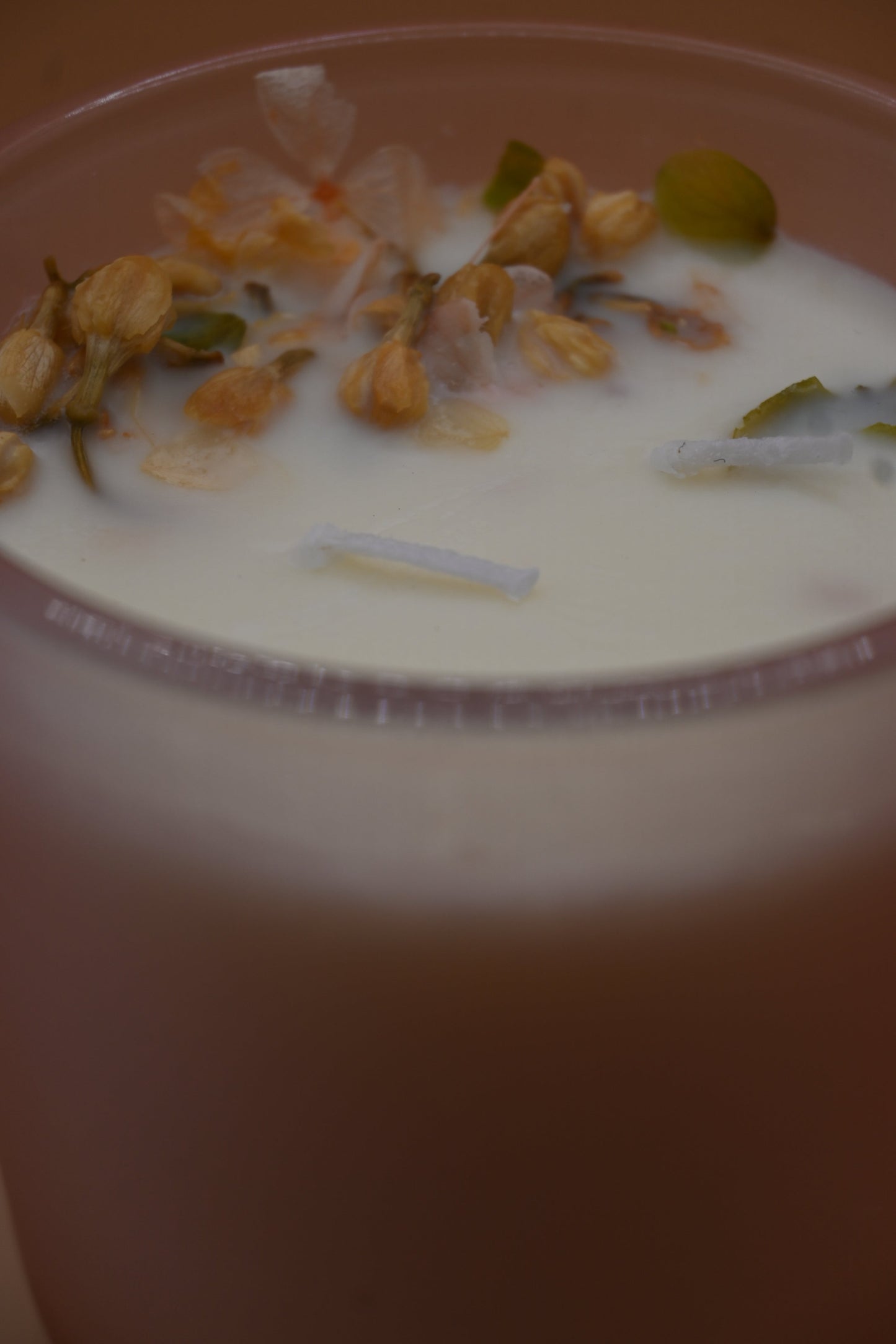 Berries & Watermelon Soy Candle with Dried Flowers
