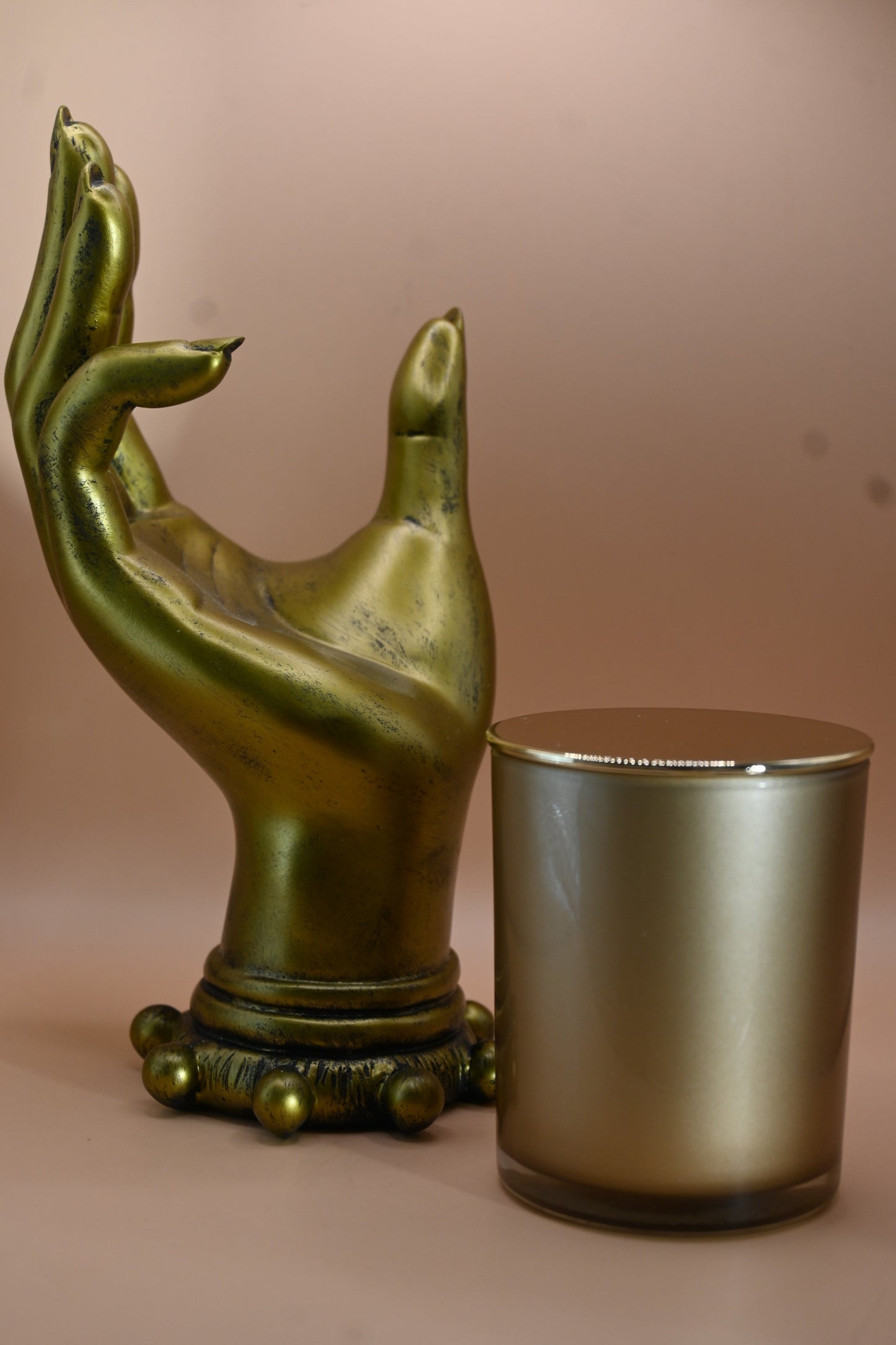 Elegant Hand-Formed Candle Holder in Gold Finish 100G- Gold