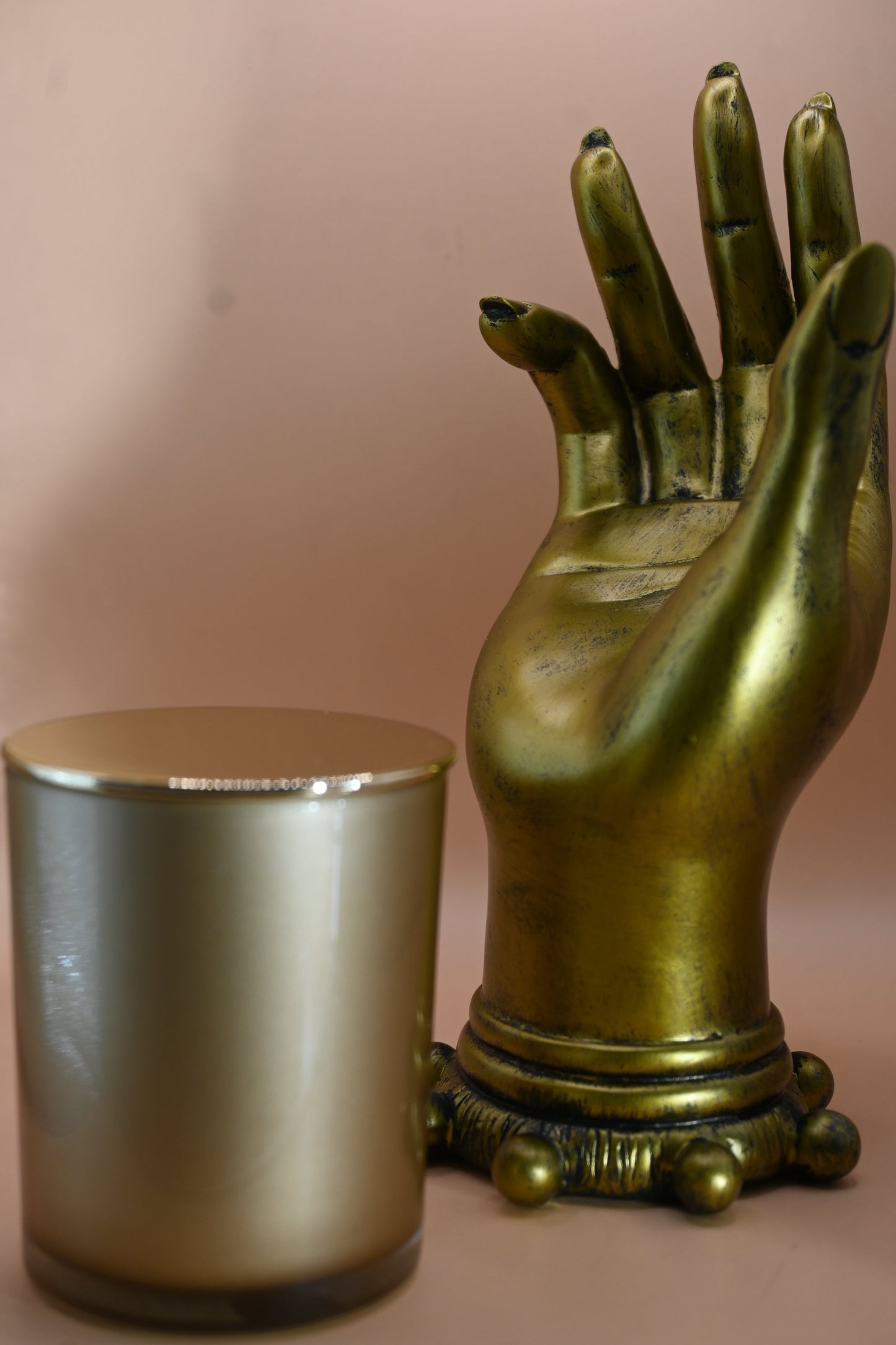Elegant Hand-Formed Candle Holder in Gold Finish 100G- Gold