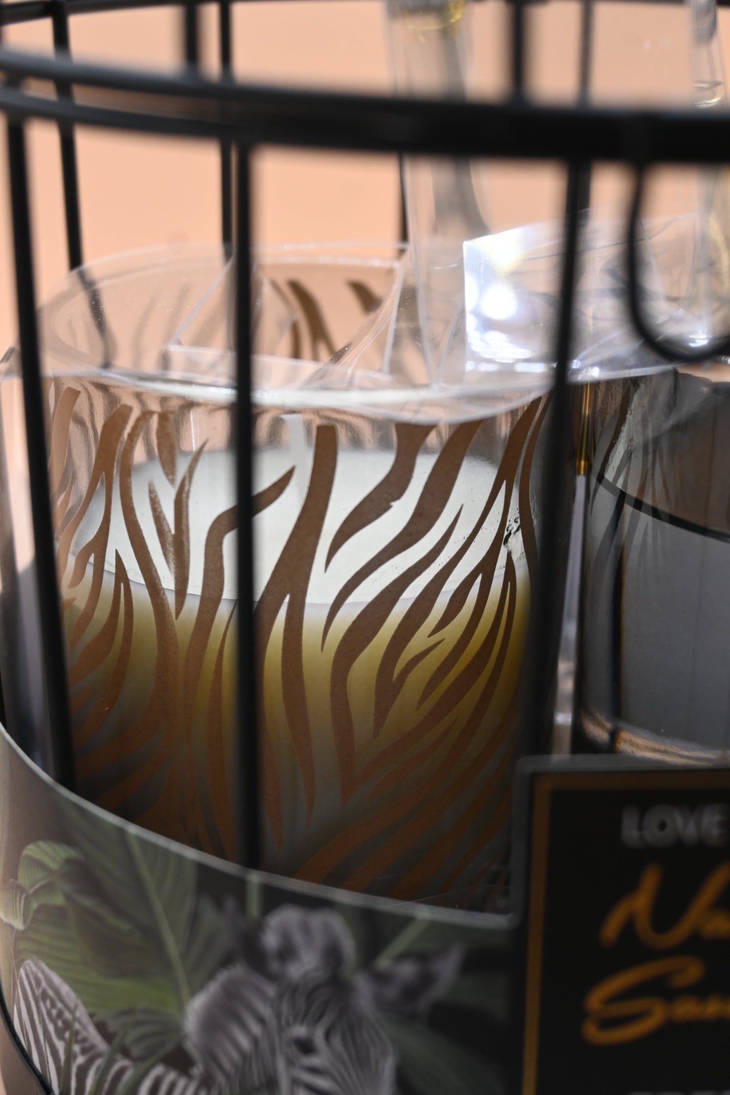 Elegant Candle and Diffuser Set in Decorative Cage- Black