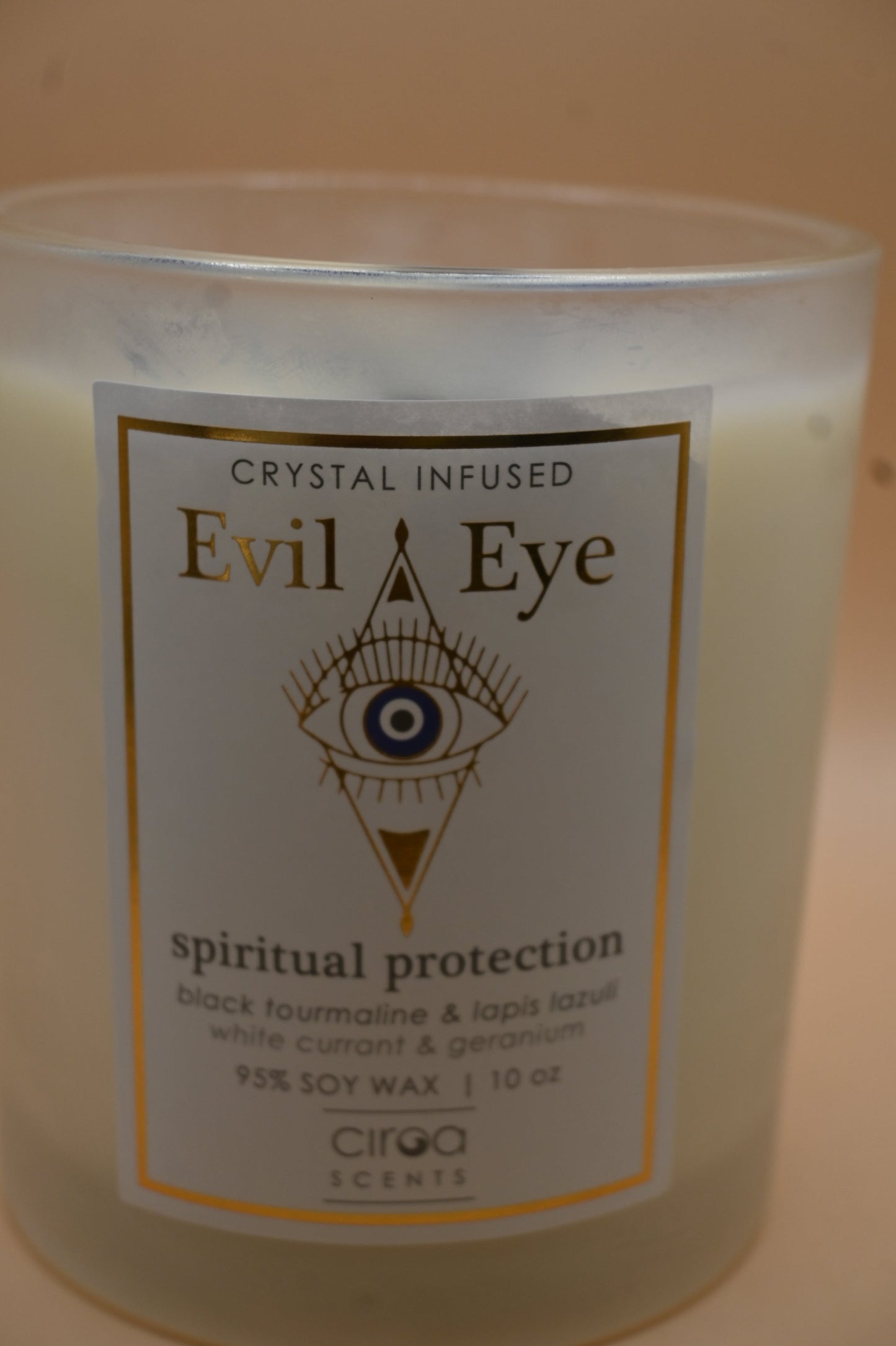 Evil Eye Crystal Infused Candle - Spiritual Protection