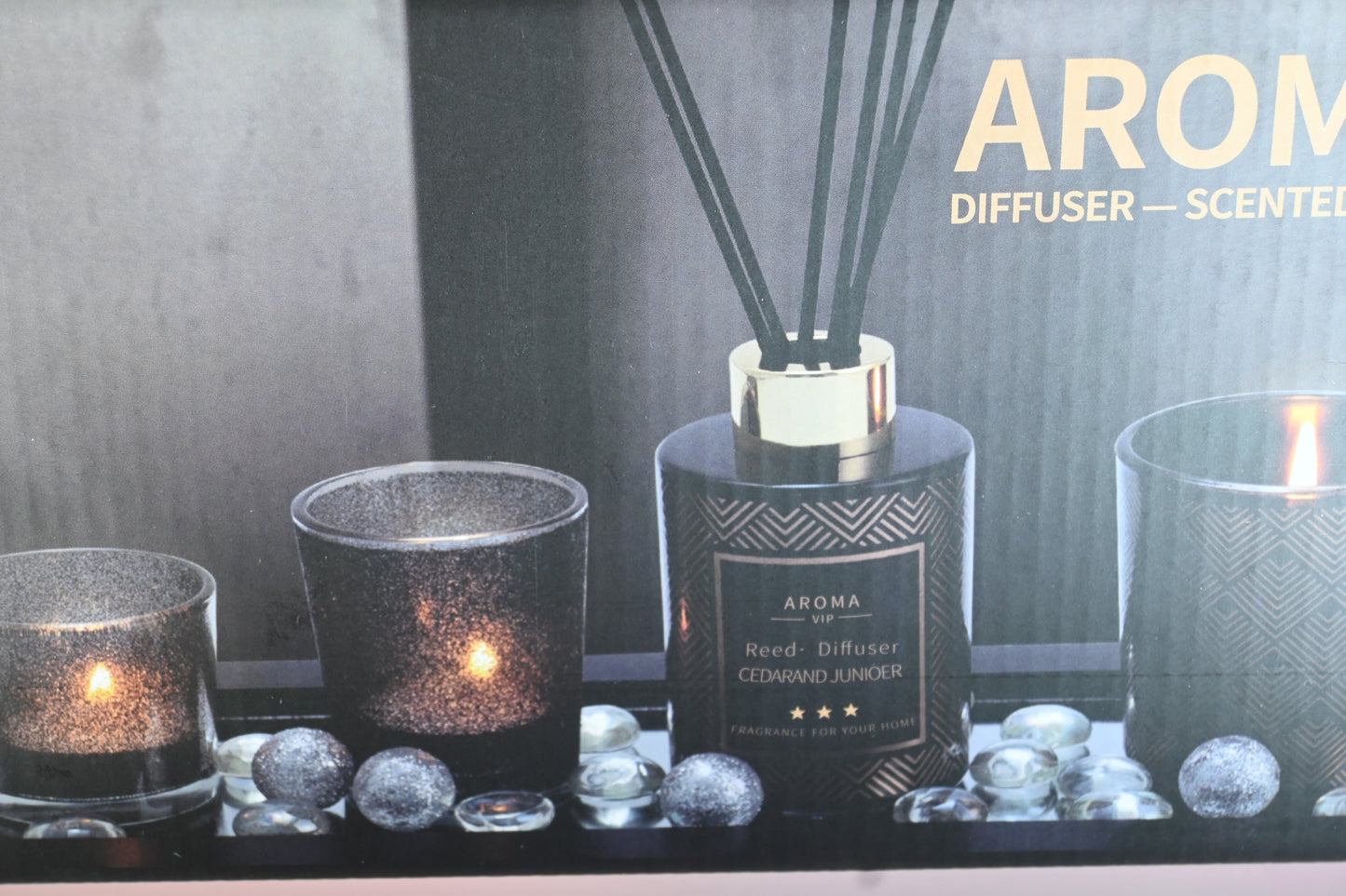 Black Aromatherapy Candle and Diffuser Set