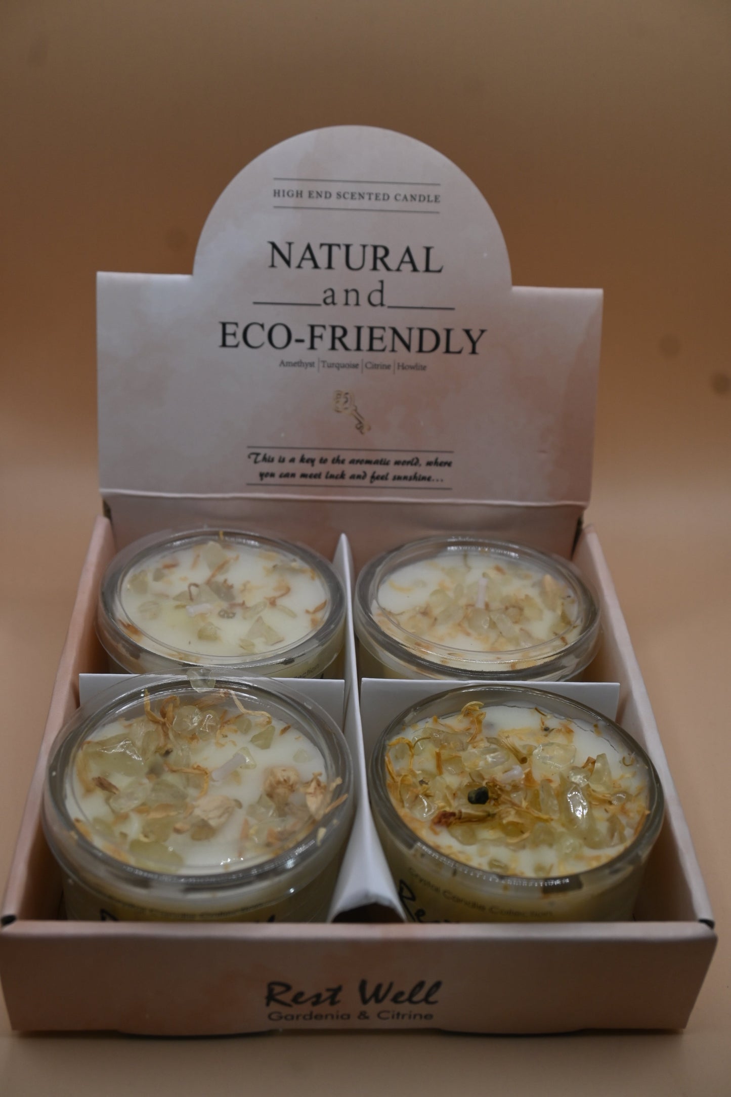Natural And Eco-Friendly Candle-White and Yellow Kf501 (Set Of 4)