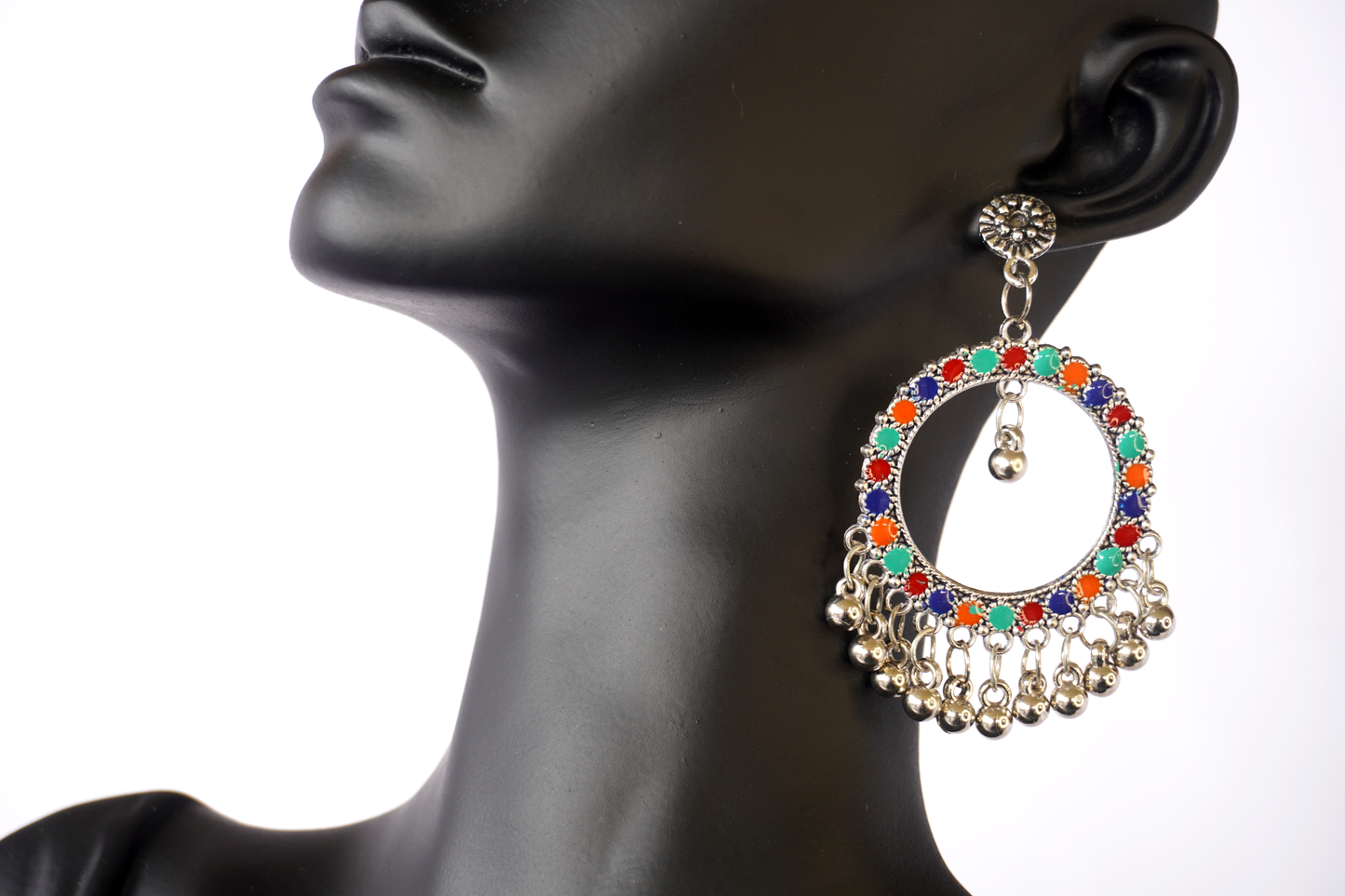 Multicolour Round Earrings