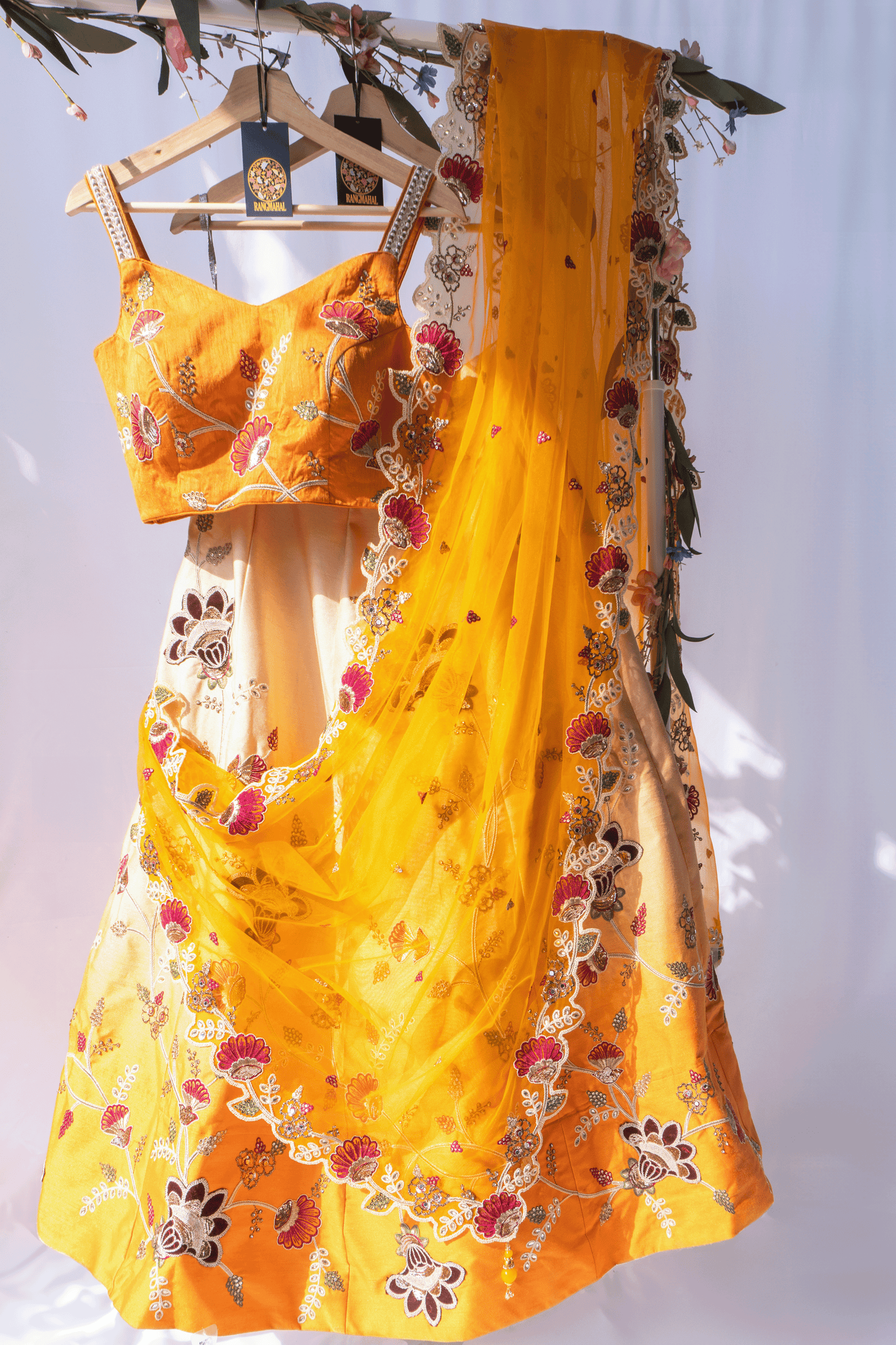 Cutwork Lehenga Set - Orange